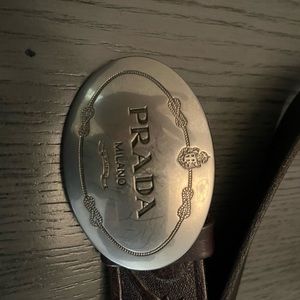 Prada leather belt size 38.